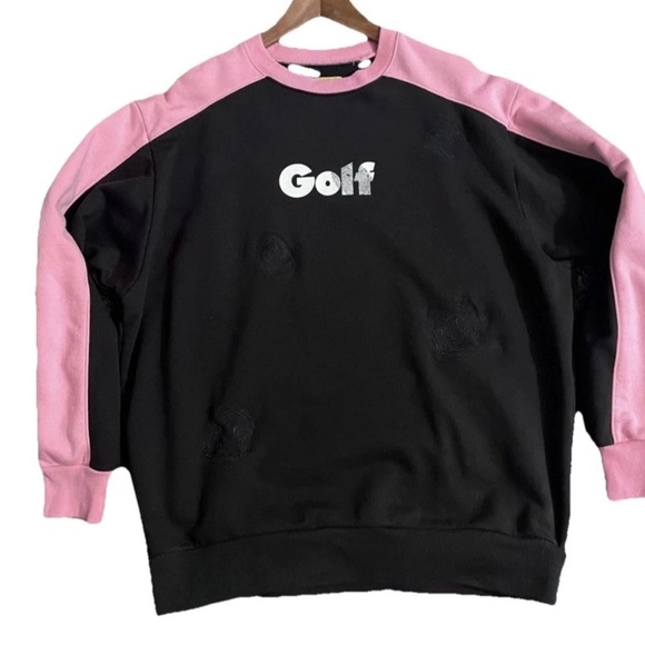 Golf Wang Other - Golf Wang XL Pink Black Fingerprint Crewneck Sweater Embroidered Logo
